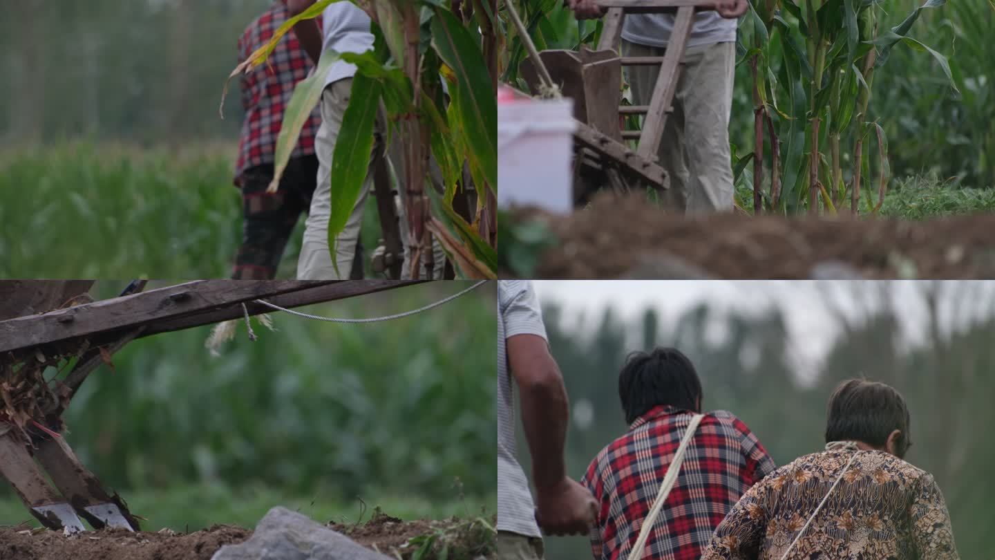 田间地头传统耕种农民劳作干农活辛苦的农民