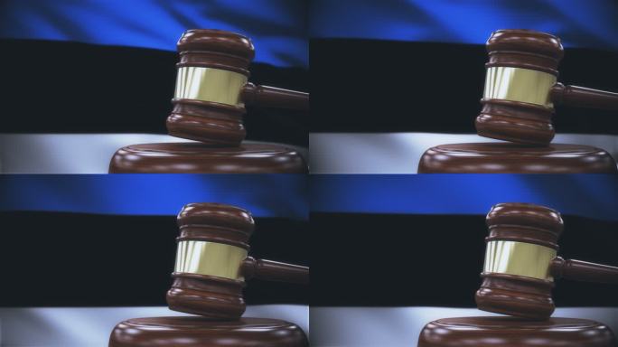 背景为爱沙尼亚国旗的盖尔法官