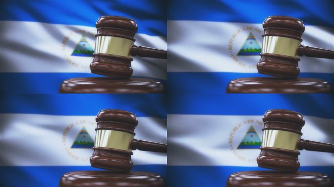 尼加拉瓜国旗背景的盖尔法官