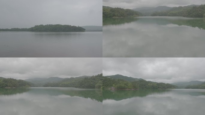 长沙县白鹭湖湖中倒影绿色生态