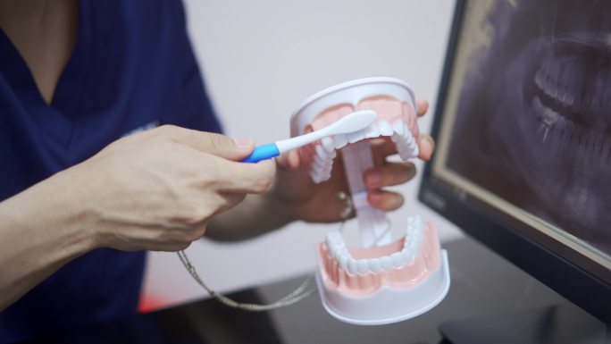 牙医刷牙假牙清洁
