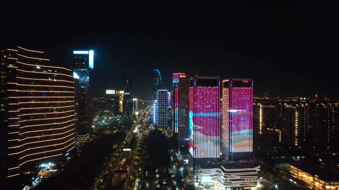 杭州钱江世纪城市心北路夜景