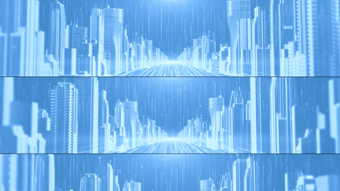 浅蓝科技城市大屏背景8k