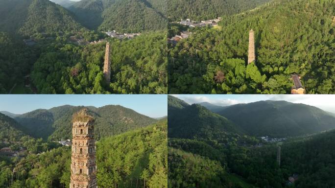 台州天台山隋塔国清寺航拍