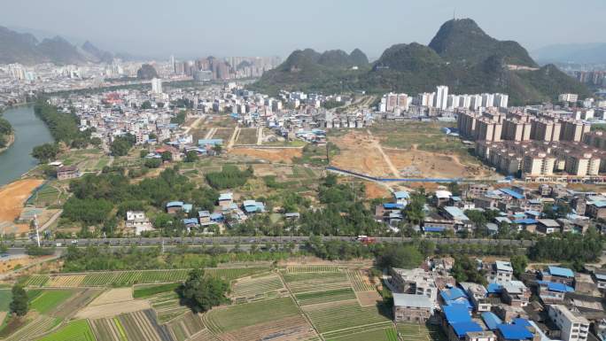 贺州城市建筑风光航拍八步区