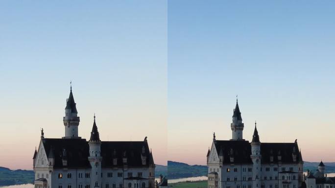 雄伟的德国新天鹅堡童话城堡风光