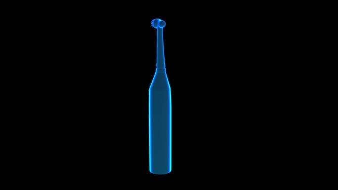 蓝色全息透明三维科技电动牙刷素材带通道