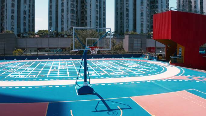 香港蓝色运动场的无人机视图