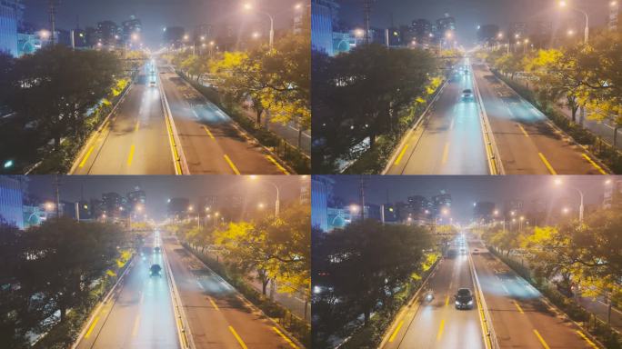 北京朝阳路夜景