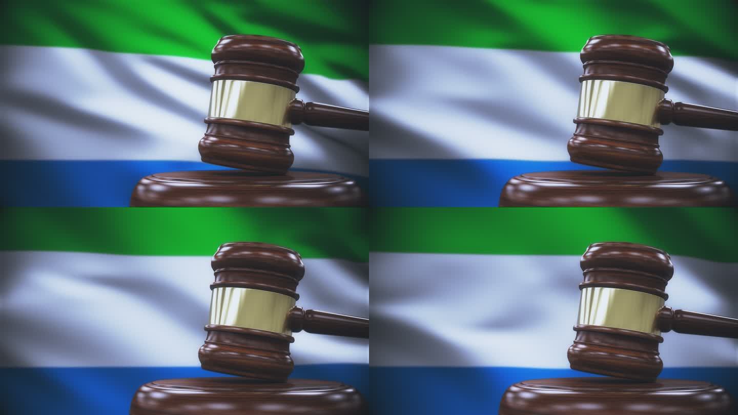 塞拉利昂国旗背景的盖尔法官