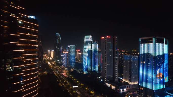 杭州钱江世纪城市心北路夜景