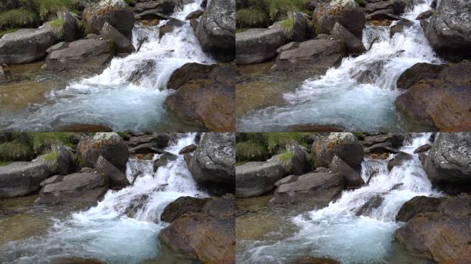 溪流的瀑布水源水溪流水水泉水