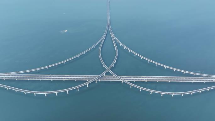 航拍跨海大桥 高速公路