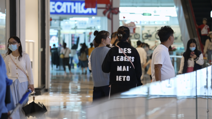 4K商场市民购物逛街升格空镜