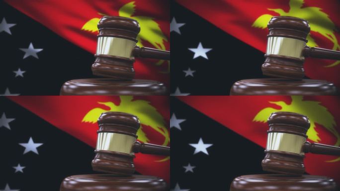 巴布亚新几内亚国旗背景下的盖尔法官