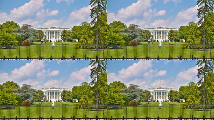 白宫。华盛顿特区。公园人工喷泉