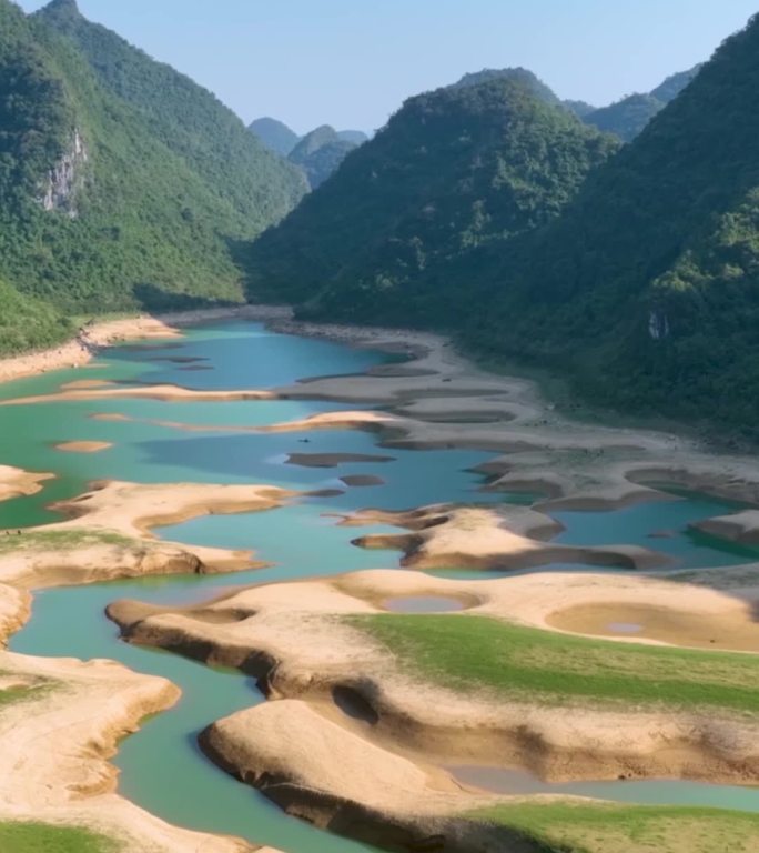 高清竖屏航拍隆安绝美更望湖