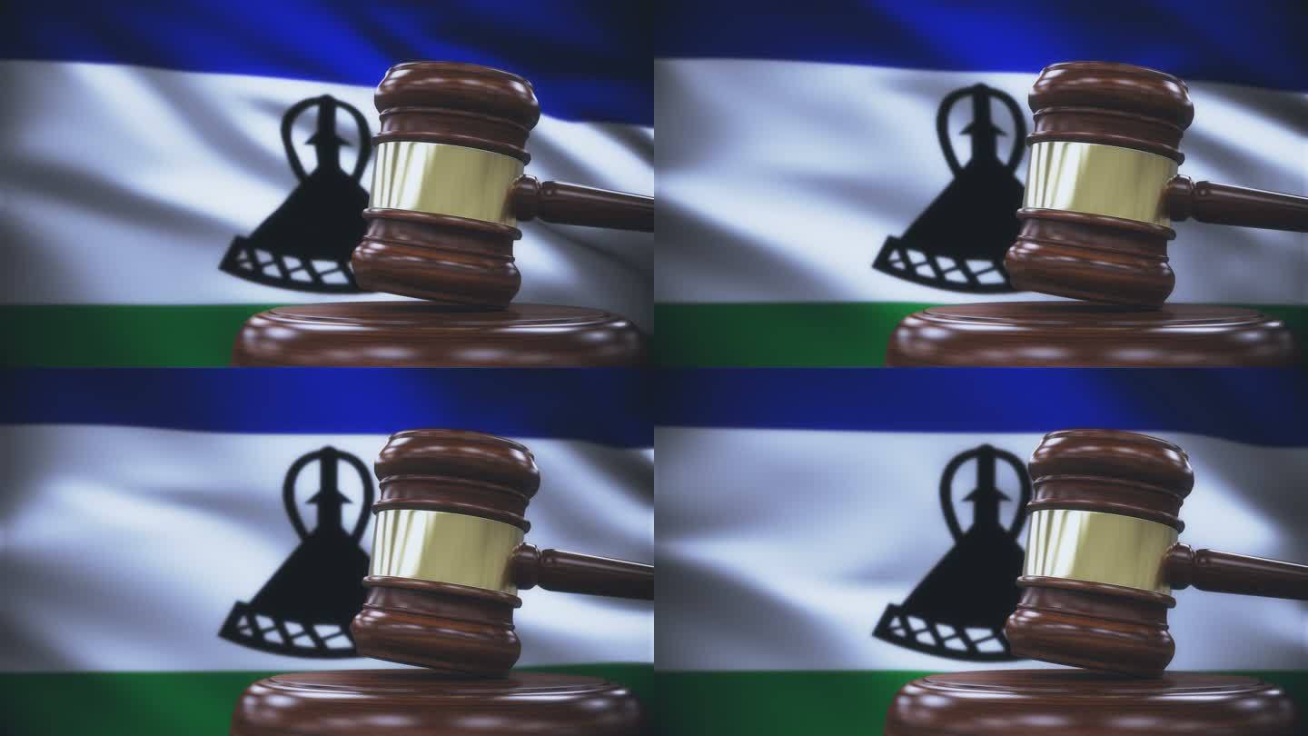 莱索托国旗背景的盖尔法官