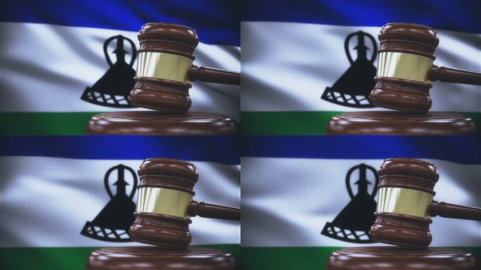 莱索托国旗背景的盖尔法官