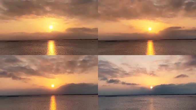 夕阳西下原创海上日落延时拍摄4K高清视频