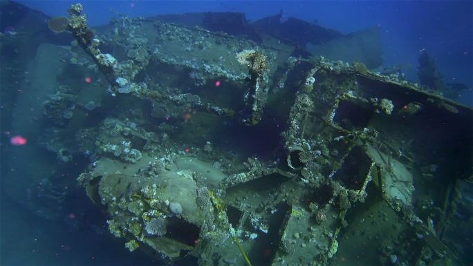 “滨田号”货船残骸，一艘大型沉船在红海/阿布古森-玛萨阿拉姆沉没。