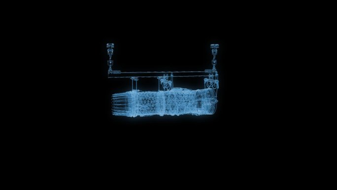 透视全息飞机引擎发动机动画透明通道素材
