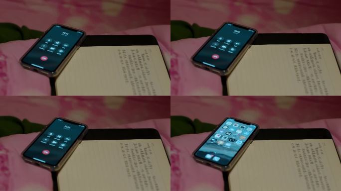 【4K阿莱】笔记本上的手机来电屏幕亮起
