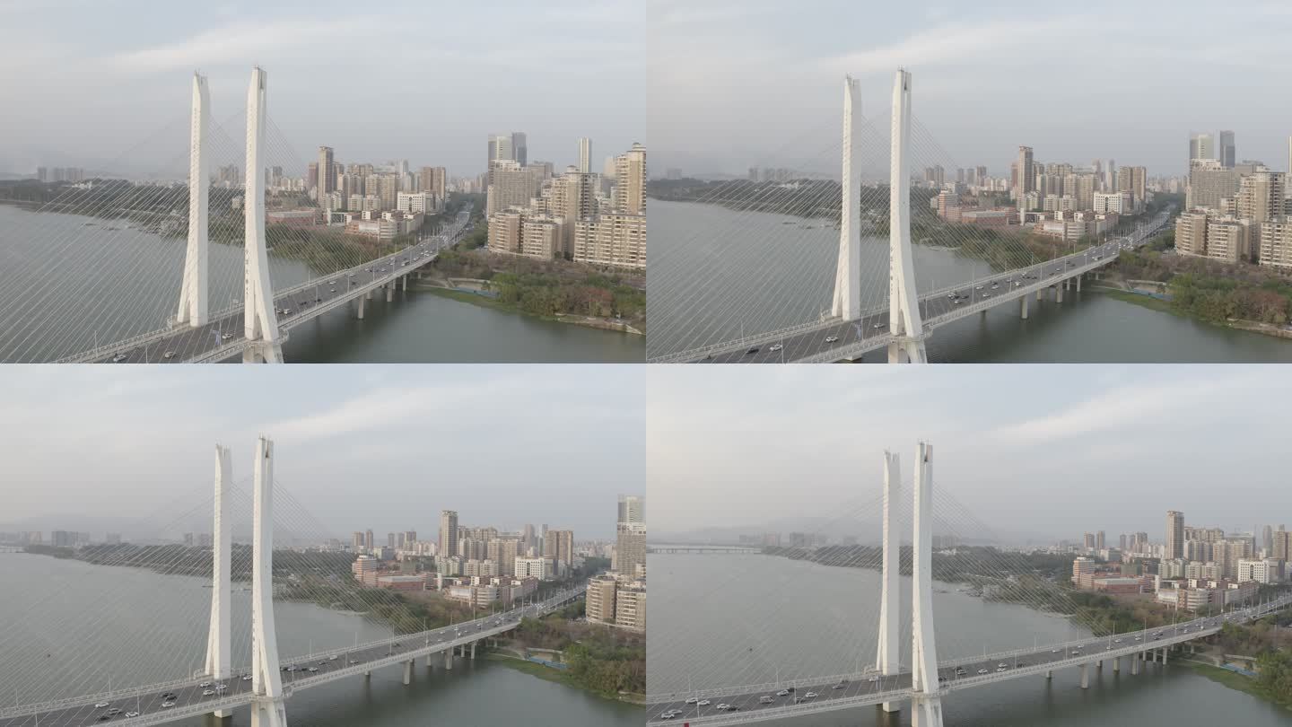 航拍惠州东江江景合生大桥