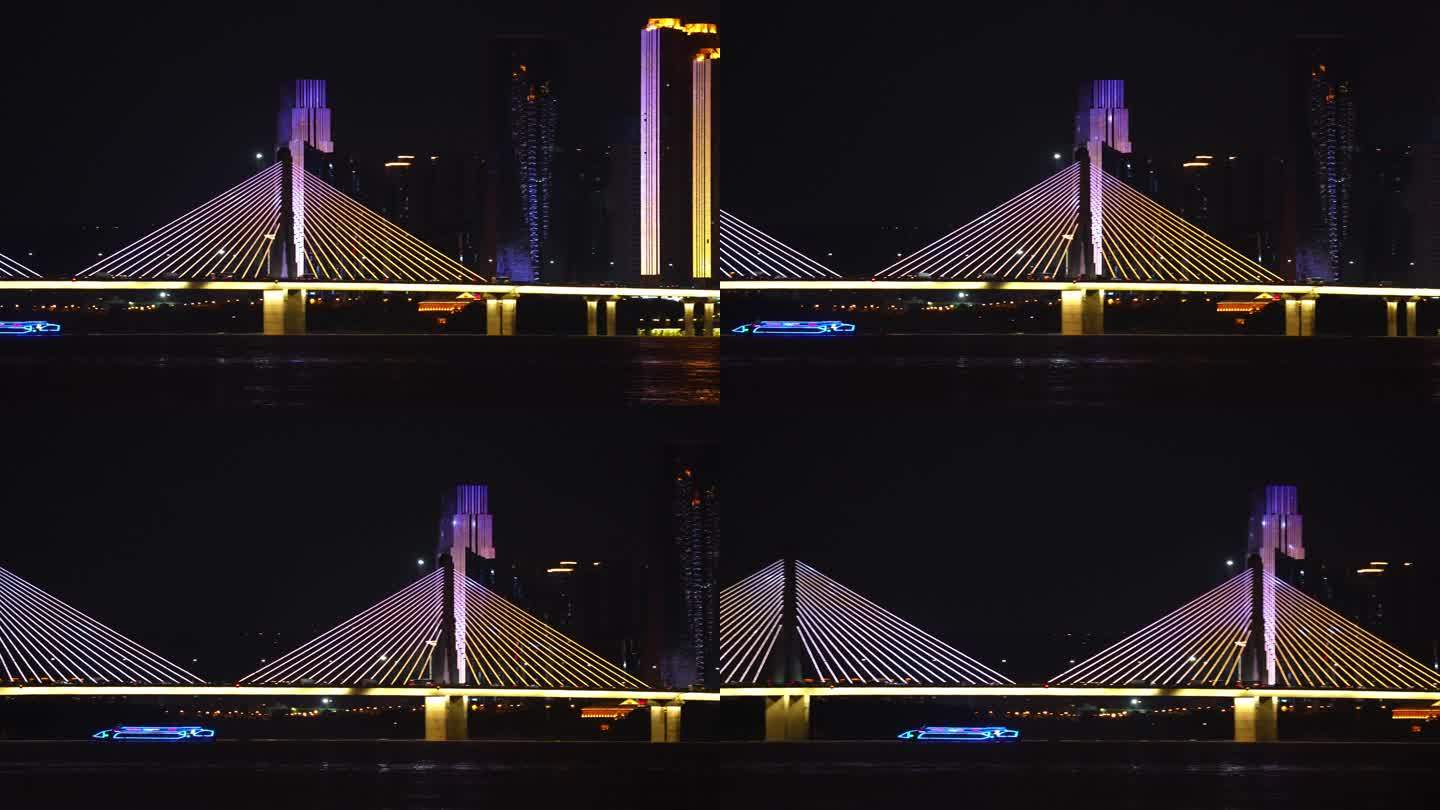 桥梁跨江大桥夜景