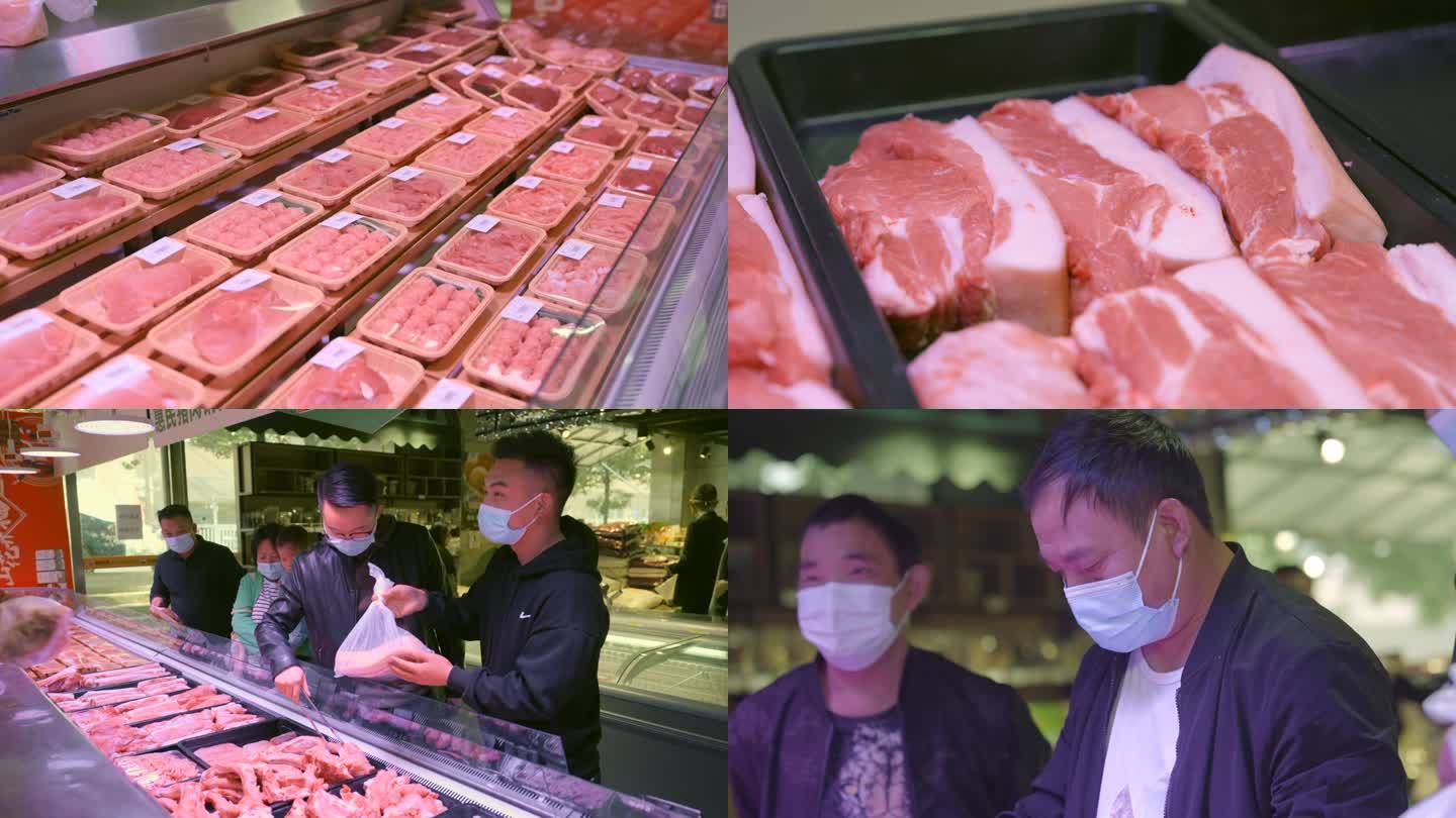 疫情期间超市生猪肉区