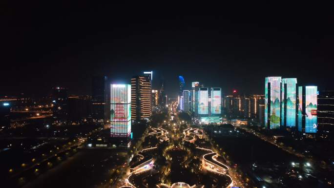 杭州钱江世纪城市心北路夜景