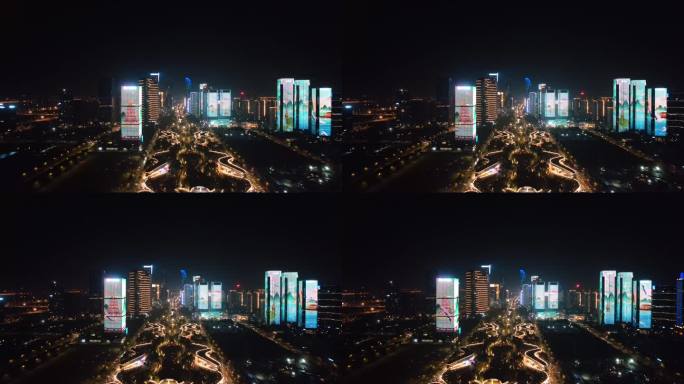 杭州钱江世纪城市心北路夜景