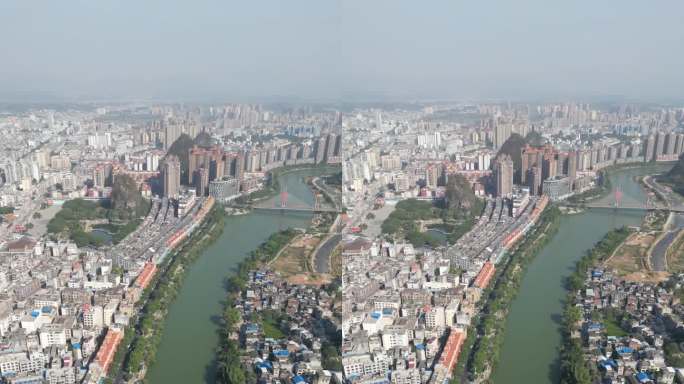 贺州八步区城市建筑航拍