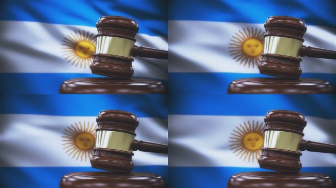 阿根廷国旗背景的盖尔法官