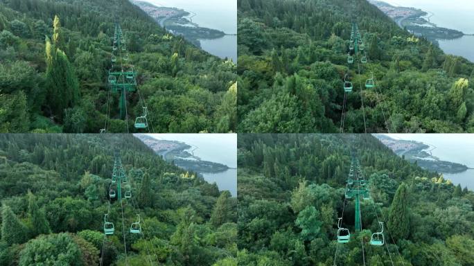 昆明西山风景区索道航拍