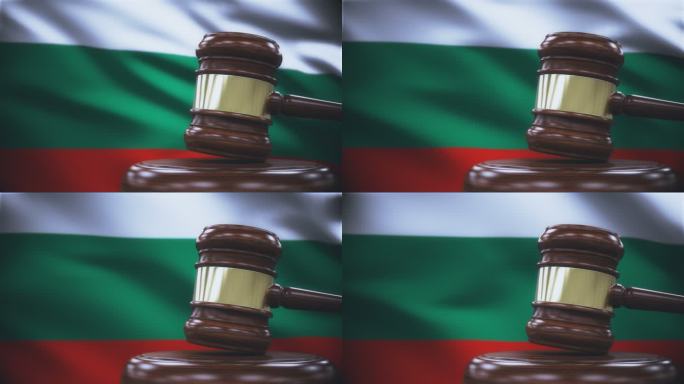 保加利亚国旗背景的盖尔法官