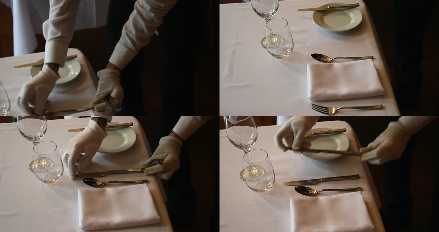 安排晚餐餐桌外国人西餐摆桌子刀叉