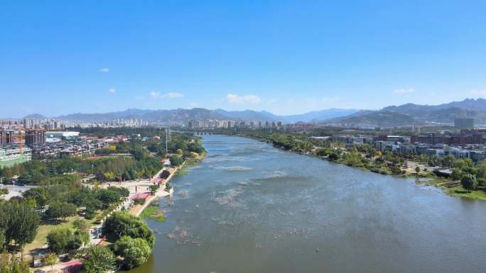 青岛城阳白沙河湿地航拍