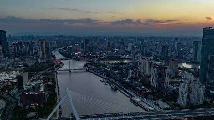 宁波三江口夜景延时