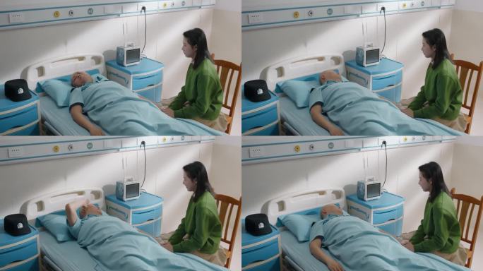 【4K阿莱】少女守在病床边与父亲聊天
