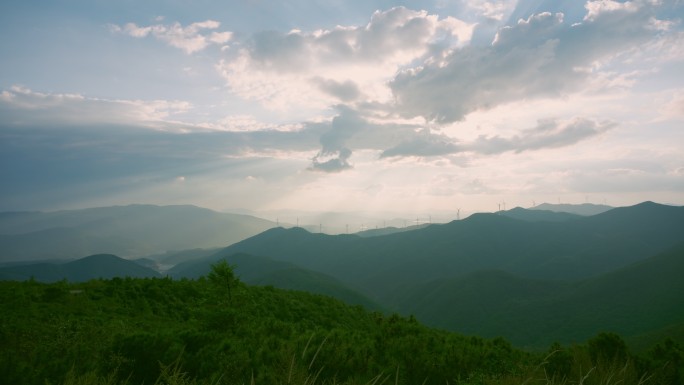 4K-风车光影延时摄影，风车发电