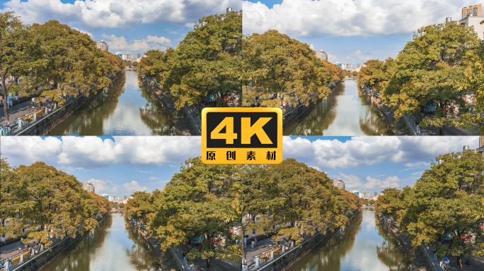 4K-秋天的盘龙江大观路延时摄影