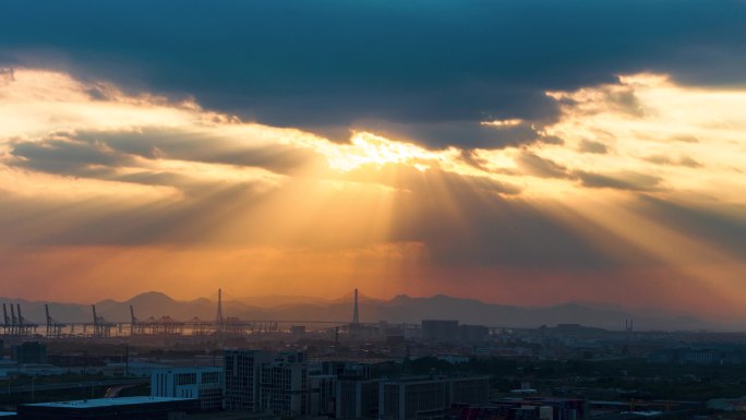 厦门厦漳大桥夕阳延时摄影