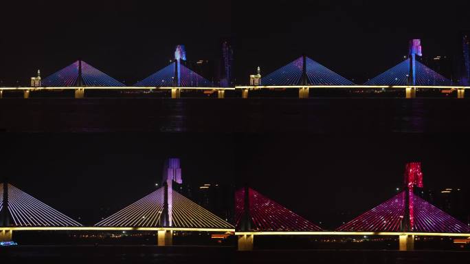 长沙银盆岭大桥夜景灯光秀