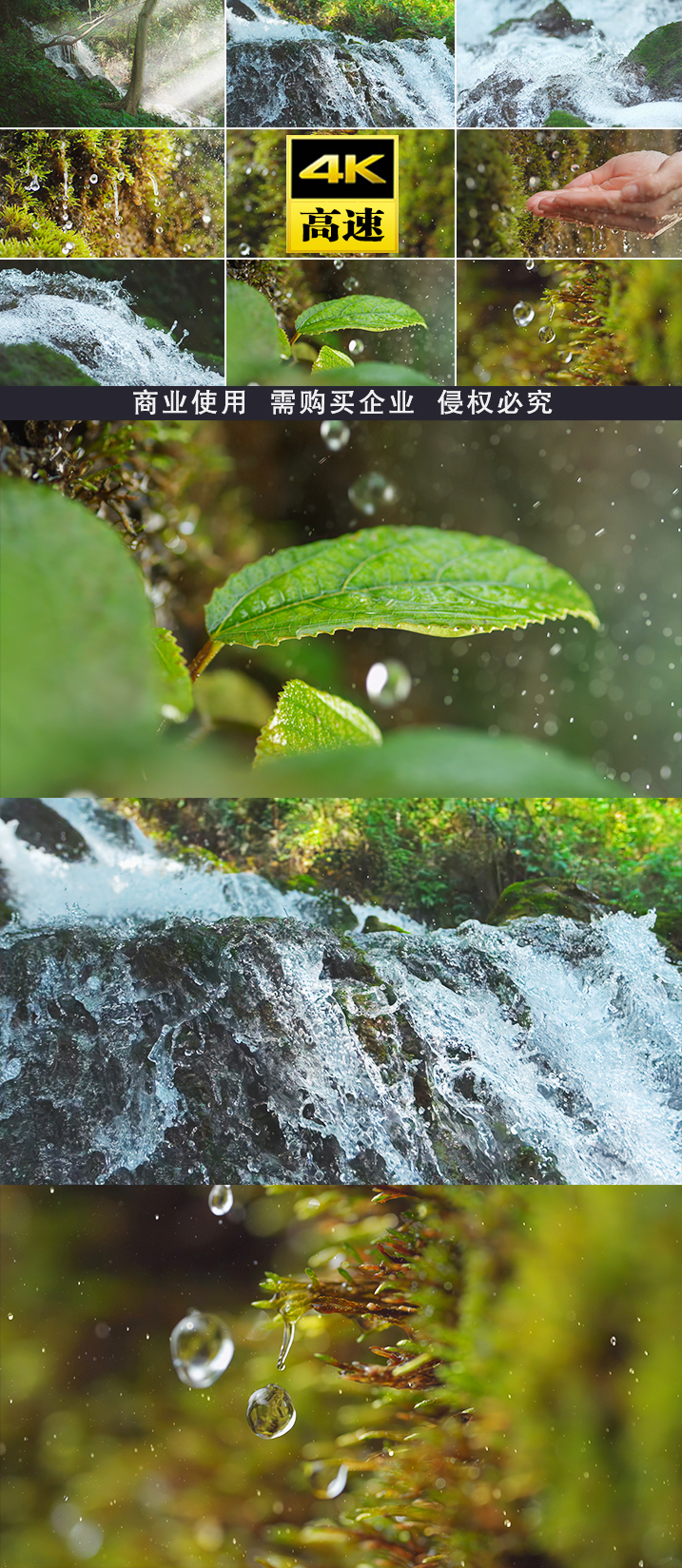 水水源溪流溪水瀑布雨林山水生态植被酿酒雨