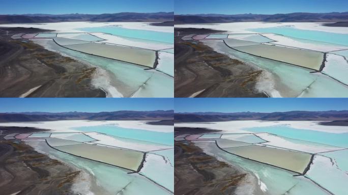 航拍中国西藏结晶了的扎布耶茶卡盐湖