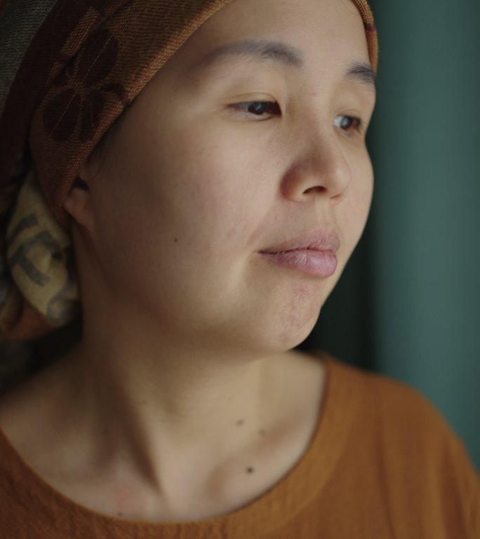 亚洲癌症女性肖像癌症女性肖像乐观抗击病魔