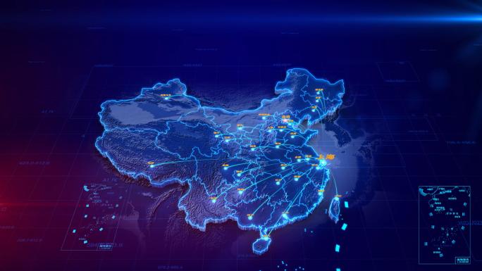 上海辐射全国地图AE模板