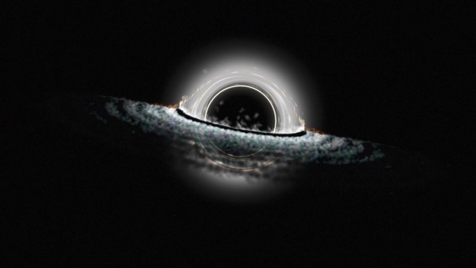 超大质量黑洞的三维动画，黑暗星系云星云区域中的明亮黑洞，深空旋转电影拍摄，概念空间背景。科幻图像、引