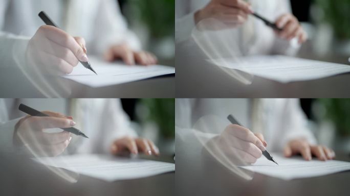 签字特写 商务办公镜头 签字签名 签合同